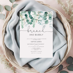 Eucalyptus brunch en bubbly uitnodiging