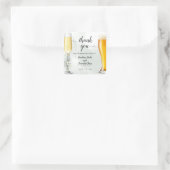 Eucalyptus bubbels en brouwsels Dank u bruiloft Vierkante Sticker (Tas)