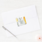 Eucalyptus bubbels en brouwsels Dank u bruiloft Vierkante Sticker (Envelop)