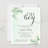 Eucalyptus Budget OH BOY Shower Invitation (Voorkant)