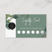 Eucalyptus Business Logo QR Code Loyaliteit Visitekaartje (Voorkant)