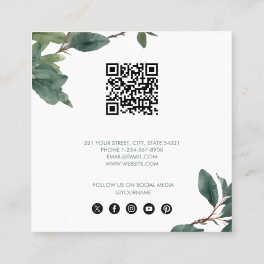 Eucalyptus Business Référer Une Carte De Référence (Dos)
