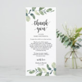 Eucalyptus Cadre Carte de remerciements (Debout devant)