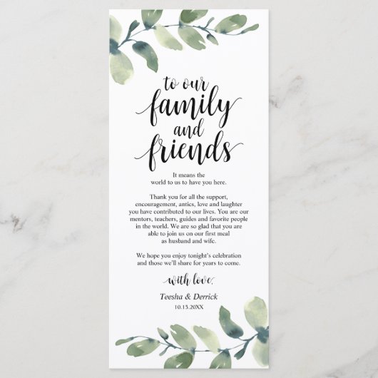 Eucalyptus Cadre Carte de remerciements (Devant)