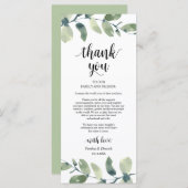 Eucalyptus Cadre Carte de remerciements (Devant / Derrière)