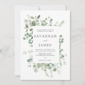 Eucalyptus Cadre de verdure Faire-part de mariage (Devant)