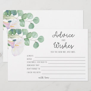 Eucalyptus/calla - advies en wensen vrijgezellenfe briefpapier