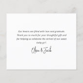 Eucalyptus Calligraphie Nouveau Carte de remerciem (Dos)