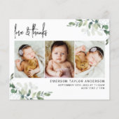 Eucalyptus Calligraphie Nouveau Carte de remerciem (Devant)