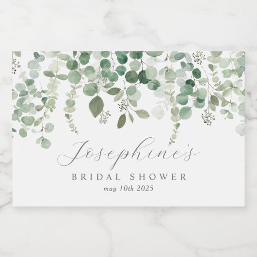 Éucalyptus Calligraphie Script Mini Étiquettes bou (Étiquettes simples)