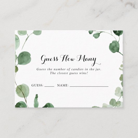 Eucalyptus Calligraphy Devine Combien De Carte De  (Devant)