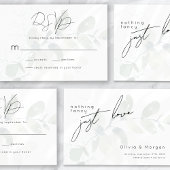 Eucalyptus Calligraphy Script Wedding RSVP Kaartje