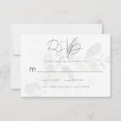 Eucalyptus Calligraphy Script Wedding RSVP Kaartje (Achterkant)