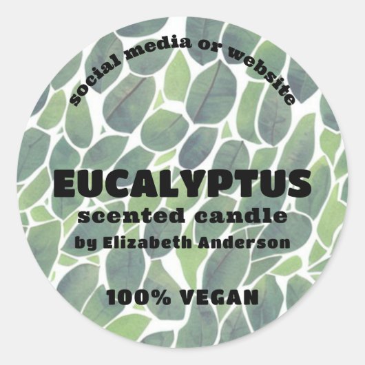 Eucalyptus Candle Ronde Sticker (Voorkant)