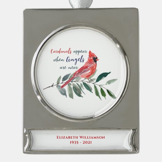 Eucalyptus Cardina Keepomwille Memorial Verzilverd Banner Ornament (Voorkant)