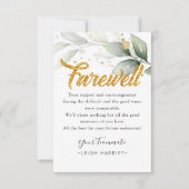 Eucalyptus - Carte d'adieu au collègue (Devant)