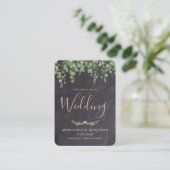 Eucalyptus Chalkboard QR Code Weddenschap Visitekaartje (Staand voorkant)