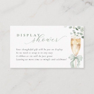 Eucalyptus Champagne Bruiloftsfeest Displaykaart Informatiekaartje