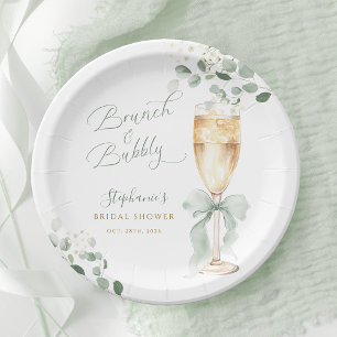 Eucalyptus Champagne Bruiloftsfeest Papieren Bordje