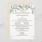 Eucalyptus/champagne Invitation espagnole (Devant / Derrière)