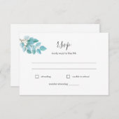 Eucalyptus + choix de repas succulent Carte RSVP (Devant / Derrière)