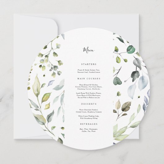 Eucalyptus Circle Menu Kaart (Voorkant)