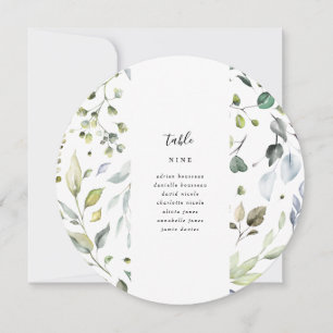 Eucalyptus Circle Numéro de table Cartes de siège