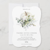 Eucalyptus Citrouille Merci Donner Invitation (Devant)