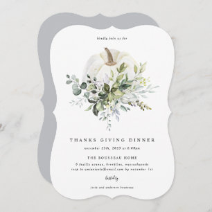 Eucalyptus Citrouille Merci Donner Invitation