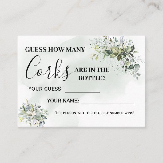 Eucalyptus Combien de lièges carte de jeu biinguée (Devant)