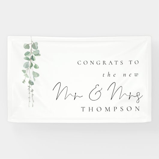 Eucalyptus Congrats to New Mrs Wedding Spandoek (Horizontaal)