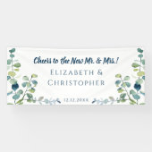 Eucalyptus Congratulations Cheers Married Wedding Spandoek (Horizontaal)