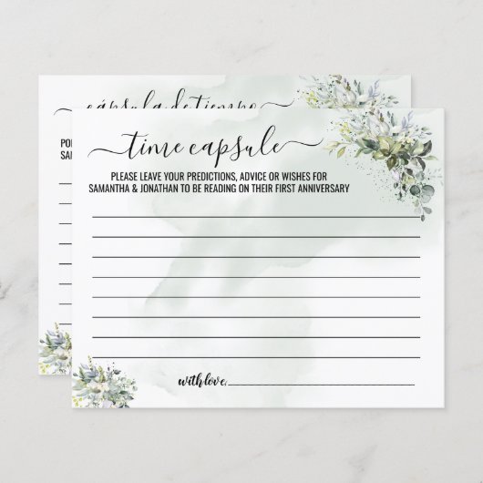 Eucalyptus Conseil capsule temps carte bilingue (Devant / Derrière)