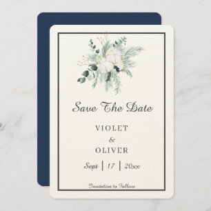Eucalyptus Cotton   Feelt Ecru Wedding Save The Date