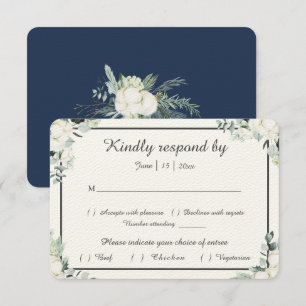 Eucalyptus Cotton   Felt Ecru Wedding RSVP-kaart RSVP Kaartje