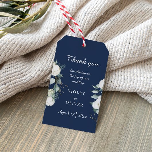 Eucalyptus Cotton | Moderne marinebruiloft Cadeaulabel