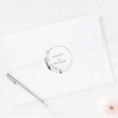 Eucalyptus Cotton | Witte moderne bruiloft Ronde Sticker (Envelop)