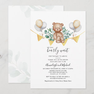 Eucalyptus Couple Baby shower Beer Greenery Script Kaart