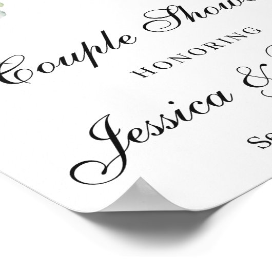 Eucalyptus Couple Shower Welkome Poster Sign (Hoek)