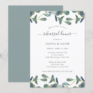 Eucalyptus crest Groen blad repetitie diner Kaart