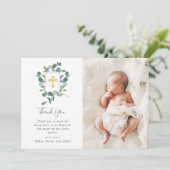 Eucalyptus crest | Waterverf en Fotodoop Bedankkaart (Staand voorkant)