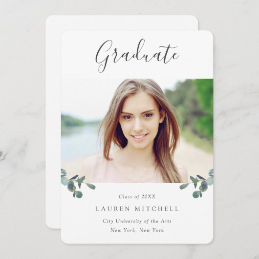 Eucalyptus crest | Waterverf Foto Afstuderen Kaart (Voorkant / Achterkant)