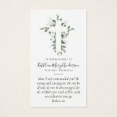 Eucalyptus Cross Photo Memorial Prayer Card (Dos)