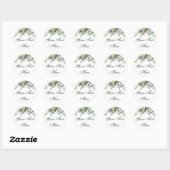 Eucalyptus Custom Text Classic Round Sticker (Vel)