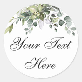 Eucalyptus Custom Text Classic Round Sticker