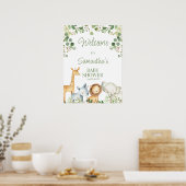 Eucalyptus Cute Safari Baby shower Affiche de bien (Cuisine)