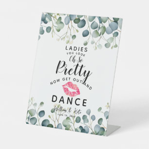 Eucalyptus dames mooie dans BADKAMER bruiloft Reclamebord Met Voetstuk