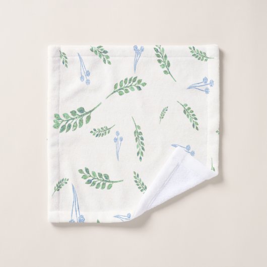 Eucalyptus & Dandelions Botanisch Patroon Bad Handdoek (Wasdoekje)
