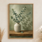 Eucalyptus dans un vase en grès Aquarelle Poster