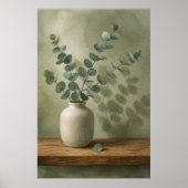 Eucalyptus dans un vase en grès Aquarelle Poster (Devant)
